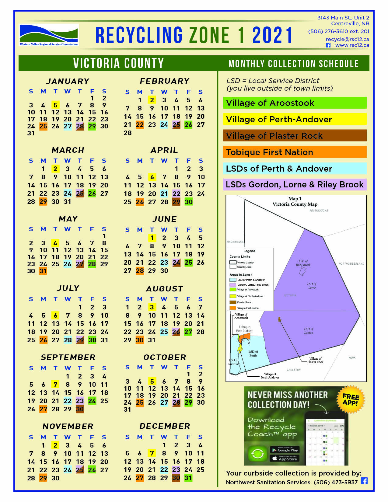 Pawtucket Recycling Schedule 2022 2021 Curbside Recycling Schedules & Zones (Click To View) – Wvrsc – Western  Valley Regional Service Commission